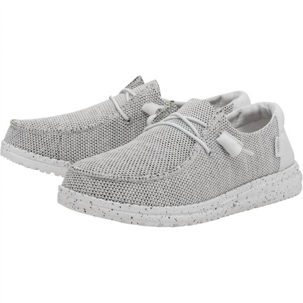 NEW HEY DUDE women's wendy sox slip-on sneakers in stone white